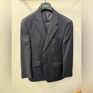 Ralph Lauren Suit - Navy with blue and white pinstripes